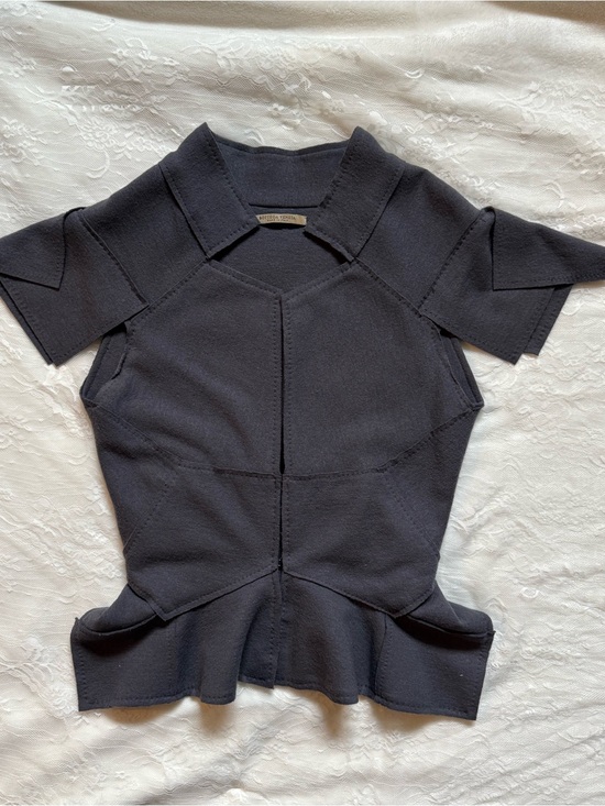 Bottega Veneta Jackets & Blazers - Vintage Bottega Veneta Grey Sculptural Architectural Top Made in Italy
